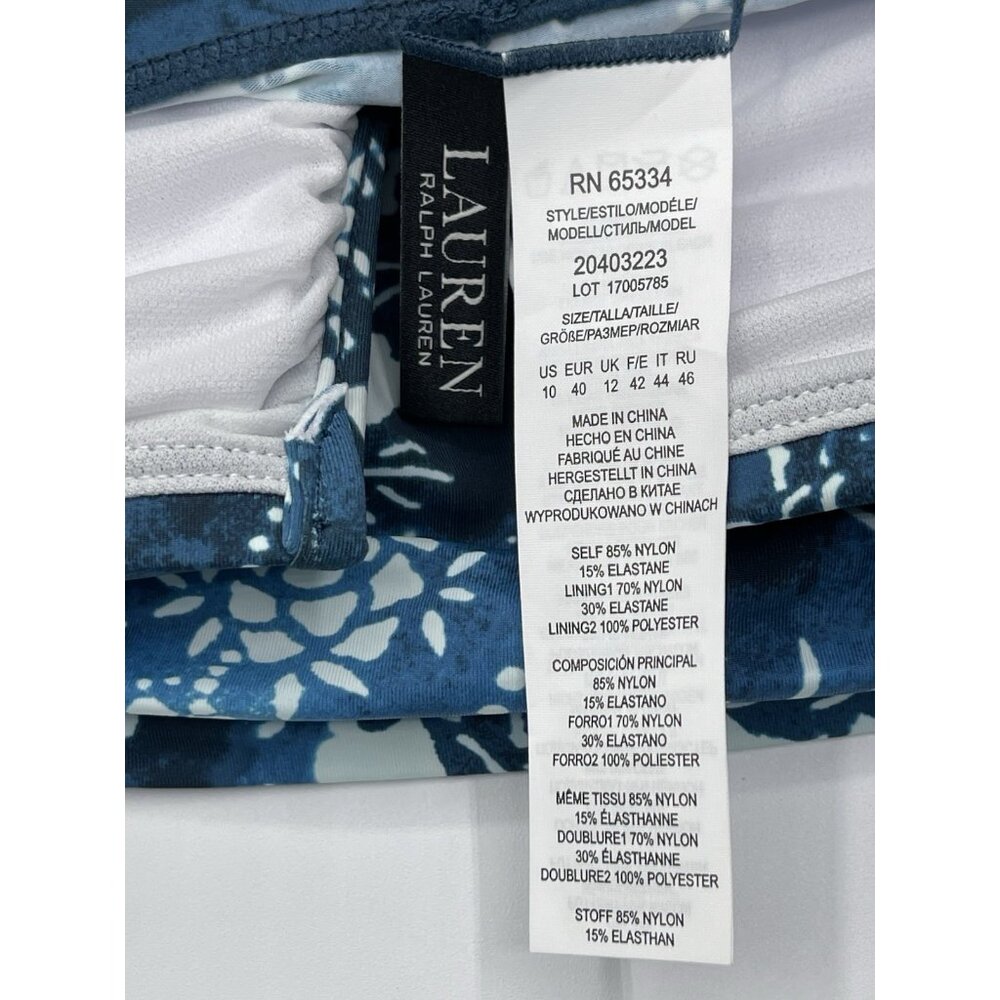 Ralph Lauren Blue and White Floral Tankini Top - Picture 3 of 5